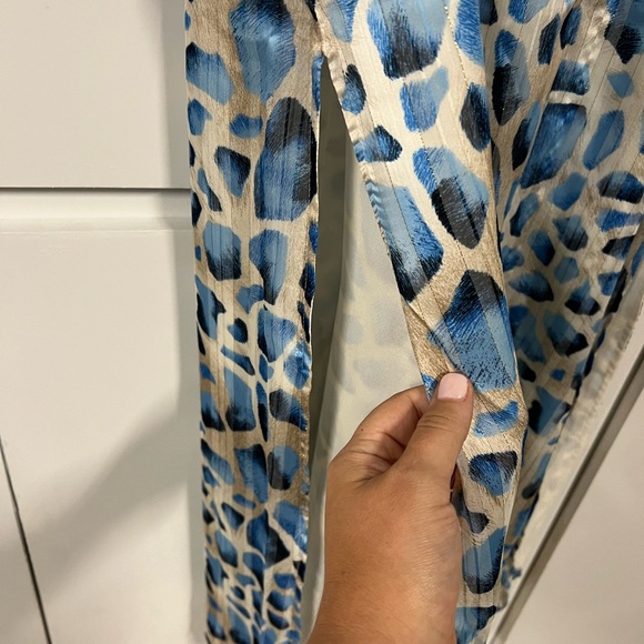 Buddy Love Blue and Cream Long Sleeve Maxi Dress - Picture 6 of 8